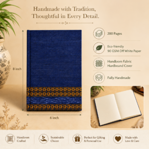 Alternative view of Exotic Blue Handmade Notebook (Ikat Fabric Hardbound Cover)