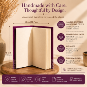 Alternative view of Premium Purple Handmade Notebook (Ikat Fabric Hardbound Cover)