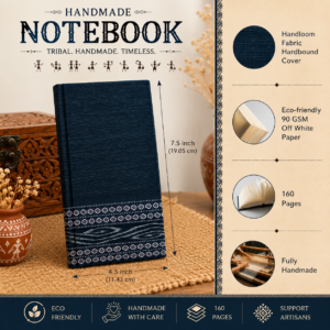 Alternative view of Royal Indigo Handmade Notebook (Ikat Fabric Hardbound Cover)