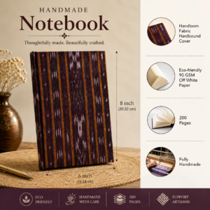 Alternative view of Rustic Maroon Handmade Notebook (Ikat Fabric Hardbound Cover)