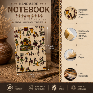 Alternative view of Tribal Folk Art Handmade Notebook (Ikat Fabric Hardbound Cover)